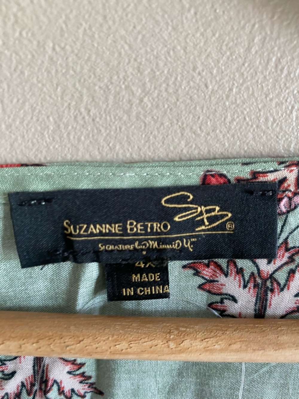 Suzanne Betro Mint Floral V-Neck Boho Tunic - Picture 4 of 11